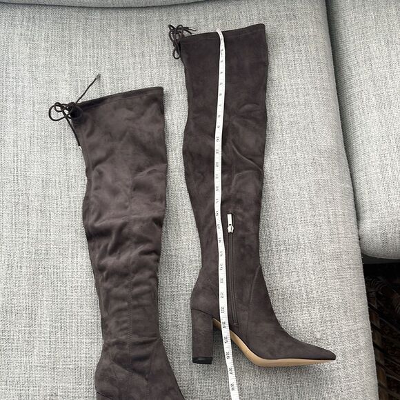 Marc Fisher Over the Knee Boots Womens Size 7.5 Ulona Grey OTK Shoes - Picture 2 of 9